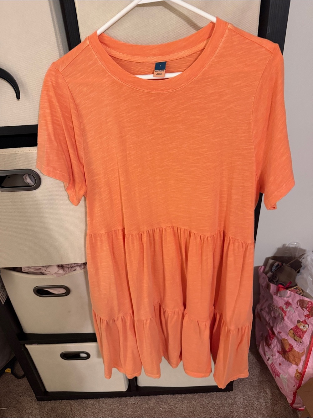 Old navy Women's Short Sleeve Tiered Baby dress Top - Orange